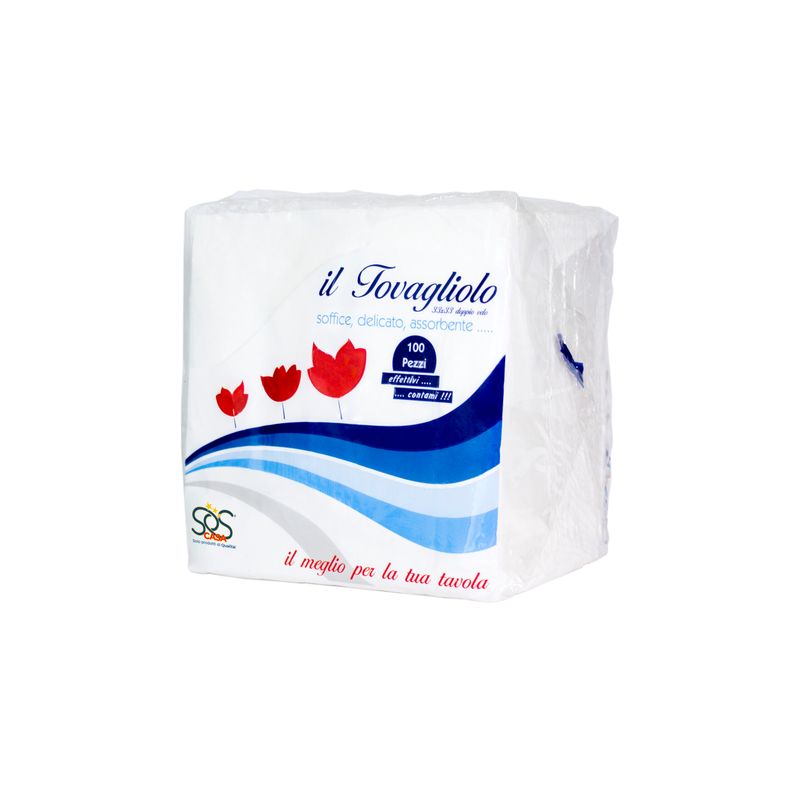 TOVAGLIOLI 2 VELI PURA CELLULOSA 33X33 PZ100