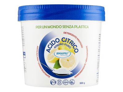 SMAPIU&#39; ACIDO CITRICO ANIDRO PURO BARATTOLO CARTA 500 G