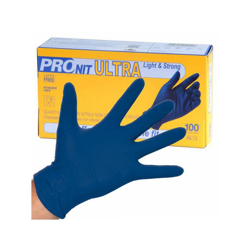 GUANTI NITRILE PZ100 TAGLIA M BLU