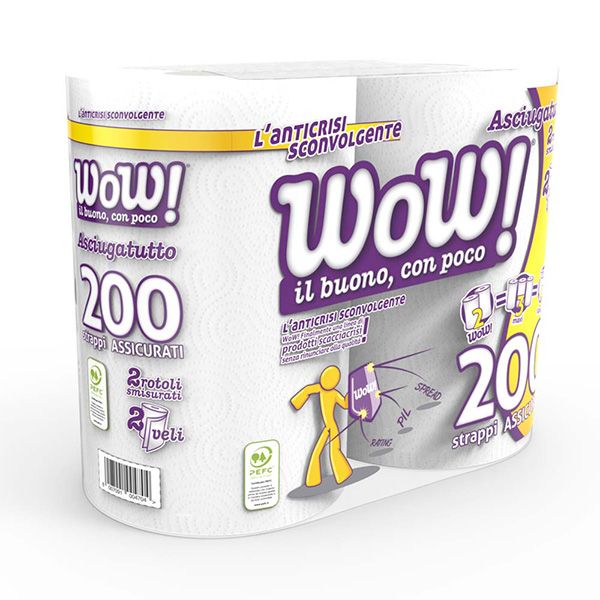 WOW ASCIUGATUTTO 200 STRAPPI 2V 2 ROTOLI