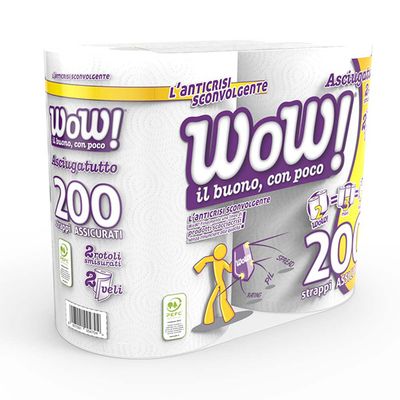 WOW ASCIUGATUTTO 200 STRAPPI 2V 2 ROTOLI