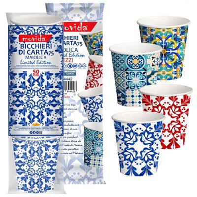 BICCHIERI CARTA CC75 PZ 50 MAIOLICA