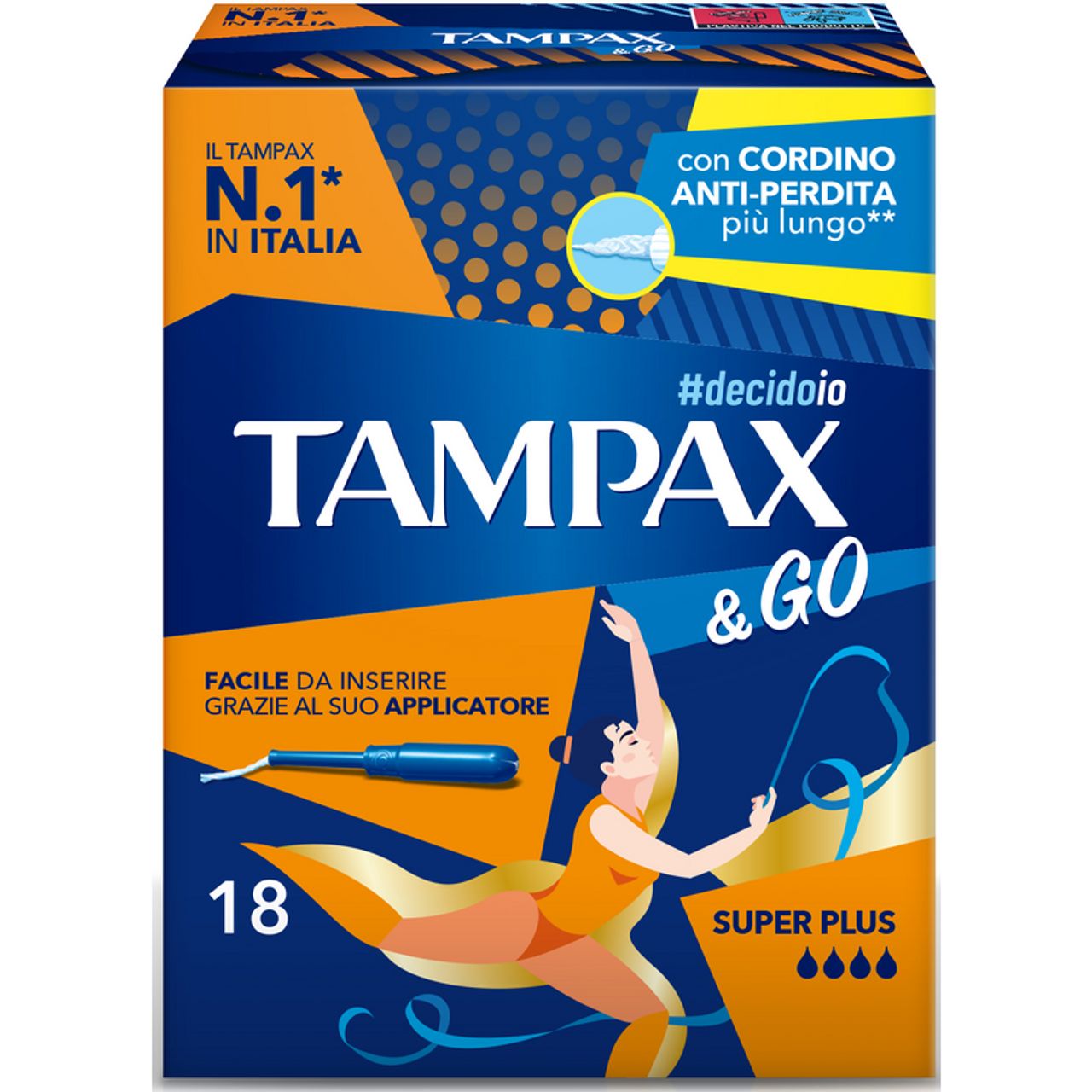 TAMPAX &amp; GO SUPER PLUS 18 PZ