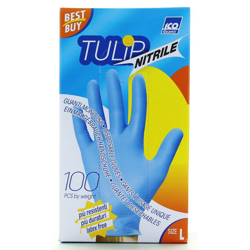 TULIP GUANTI BLU NITRILE PZ100 L