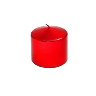 CANDELA CILINDRO 5X10CM ROSSO METALL