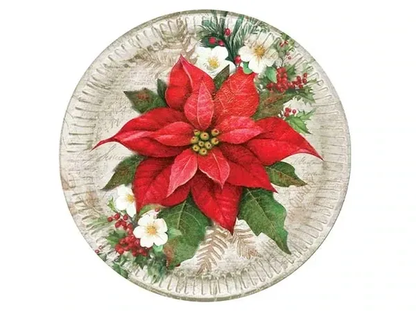 PIATTI FRUTTA PZ10 DECORO STELLA NATALE