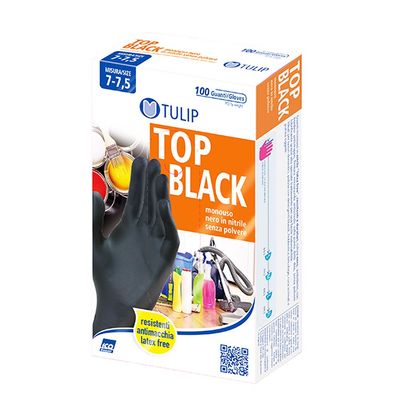TULIP BLACK NITRILE 100PZ M