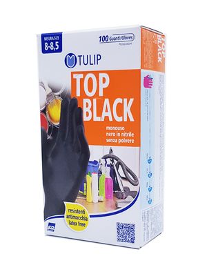 TULIP BLACK NITRILE 100PZ L
