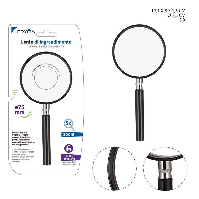 LENTE INGRANDIMENTO 5X D.75MM