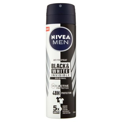 NIVEA DEO SPRAY MEN 150ML BLACK E WHITE