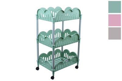 CARRELLO 3 CESTI 30X40 H68 VERDE