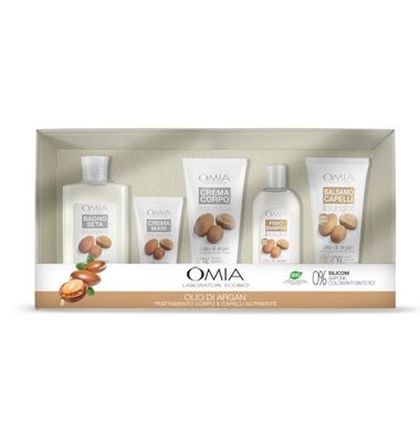 OMIA REGALO ARGAN 5PZ BAGNO/SHAMPOO/BALSAMO/CREMA MANI/CORPO