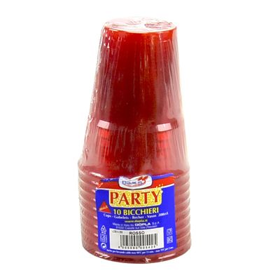 LUXURY BICCHIERI PARTY ROSSO PZ 10