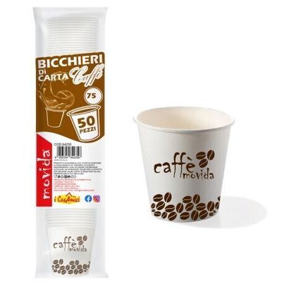 BICCHIERI CARTA BIO 75CC.PZ.50 CAFFE'BIA