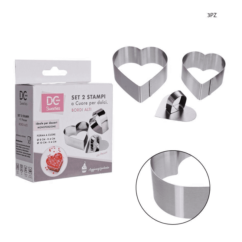SET STAMPO A CUORE PZ3 8CM E 10 CM