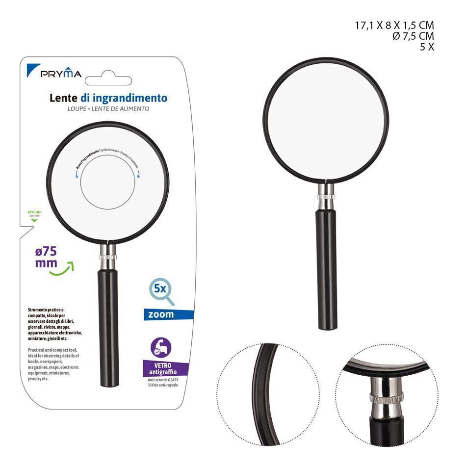 LENTE INGRANDIMENTO 5X D.75MM