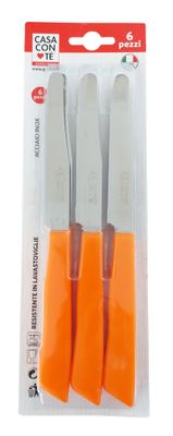 CONF 6 COLTELLI TAVOLA CM11 ARANCIO