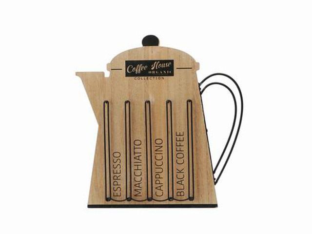 P\CAPSULE METALLO+MDF CAFFETTIERA 30X30