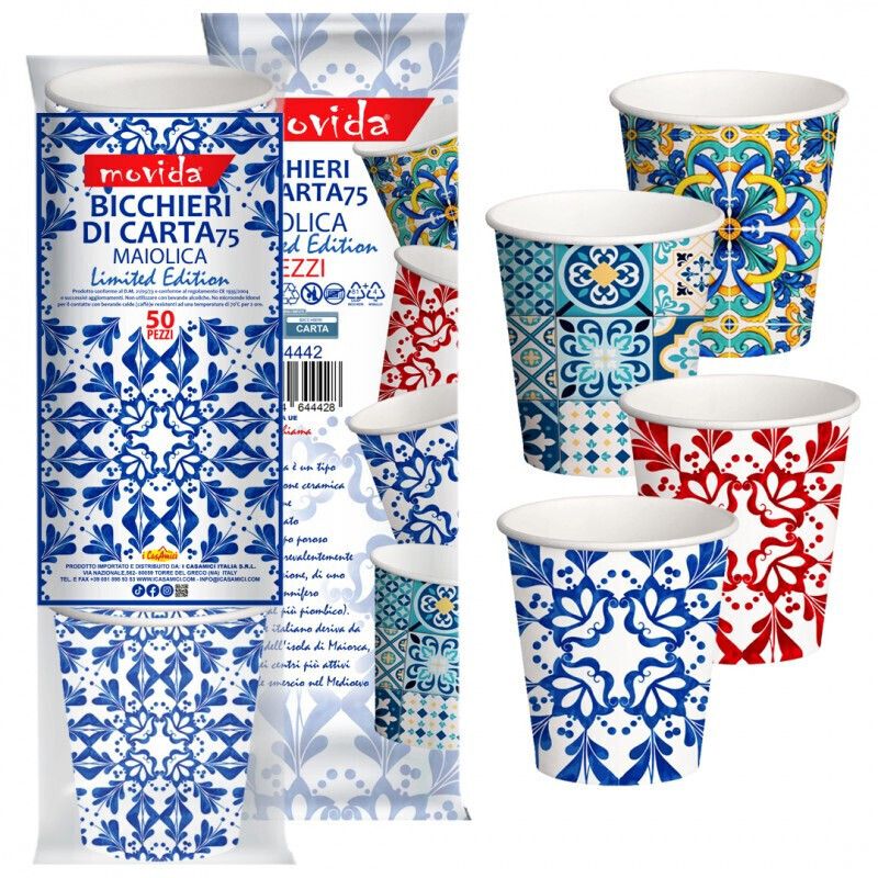 BICCHIERI CARTA CC75 PZ 50 MAIOLICA