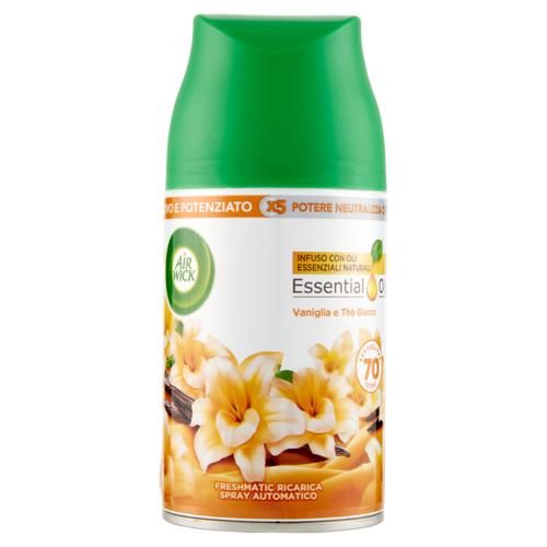 AIR WICK FRESH MATIC RIC. 250ML VANIGLIA E THE BIANCO