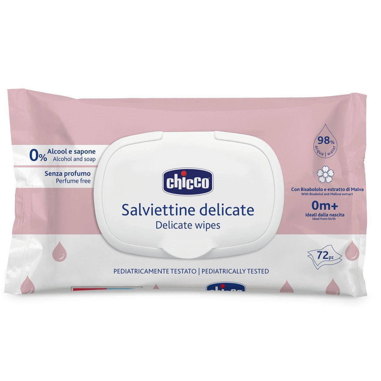 CHICCO SALVIET.DETER.72PZ DELIC.C/POP UP