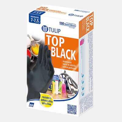 TULIP BLACK NITRILE 100PZ S