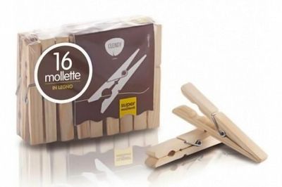 MOLLE PINZA LEGNO X 16 CM 9 BUCATO    *2