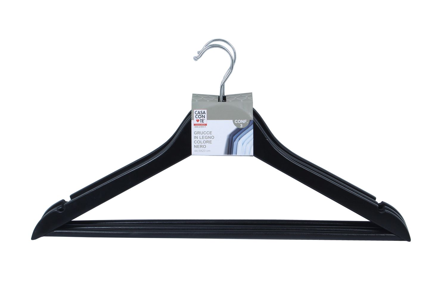 GRUCCIA LEGNO PZ3 44.5X23CM COLORE NERO
