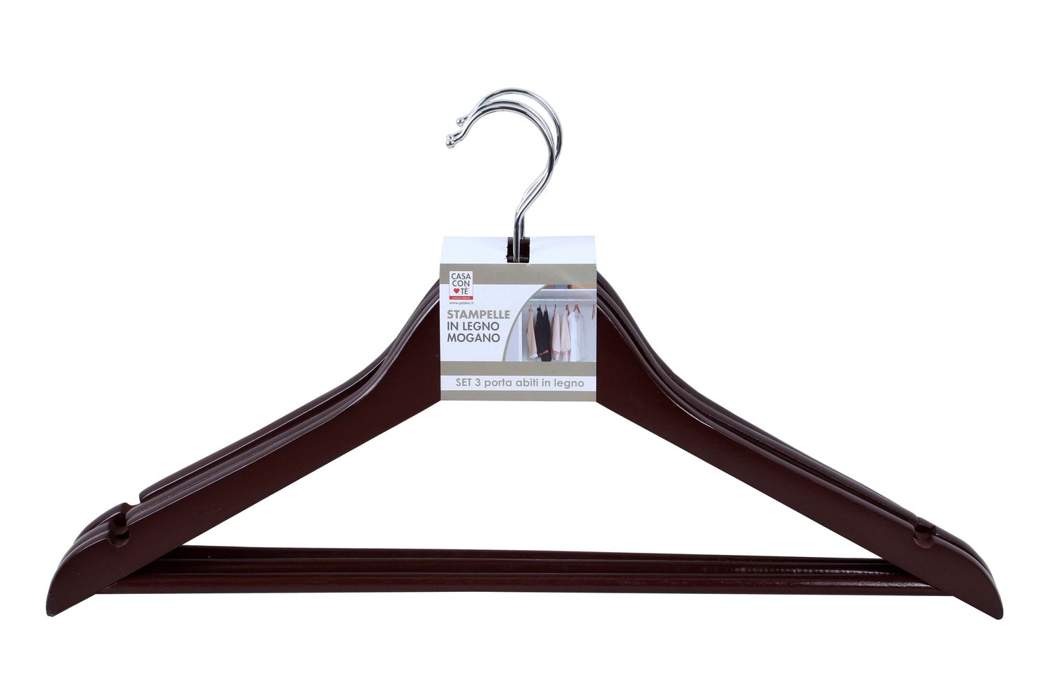 GRUCCIA LEGNO PZ3 44.5X23CM COLORE MOGANO