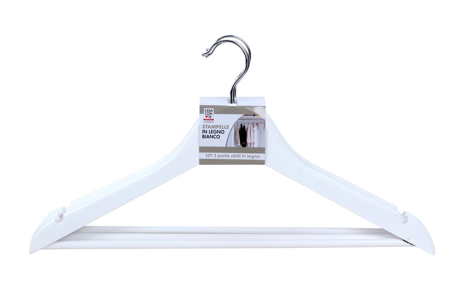 GRUCCIA LEGNO PZ3 44.5X23CM COLORE BIANCA
