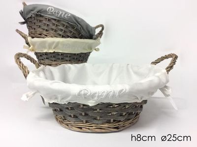 CESTINO PANE SFODERABILE BIANCO 25X8CM