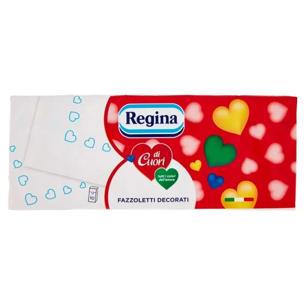 REGINA DI CUORI FAZZOLETTI 10X9