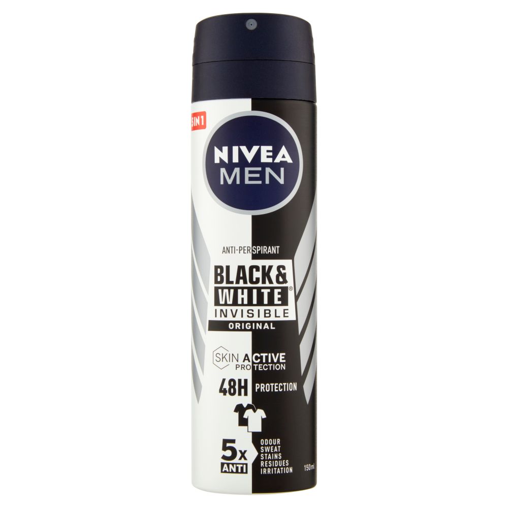 NIVEA DEO SPRAY MEN 150ML BLACK E WHITE
