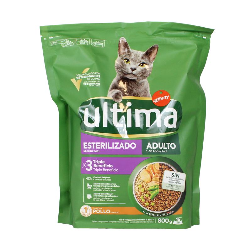 ULTIMA GATTO 800GR POLLO/ADULTO STERILIZ