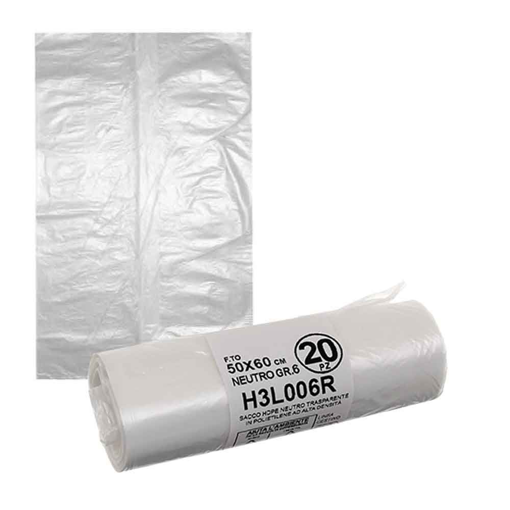 SACCHETTI 50X60 20PZ VANIGLIA TRASPARENTE