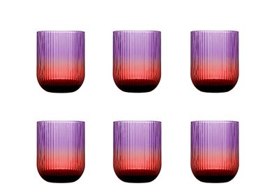 CONF.6 BICCHIERI VETRO VIOLA/ROSSO-