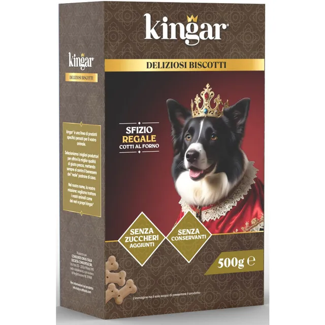KINGAR DOG SNACK DELIZIOSI BISCOTTI 500g