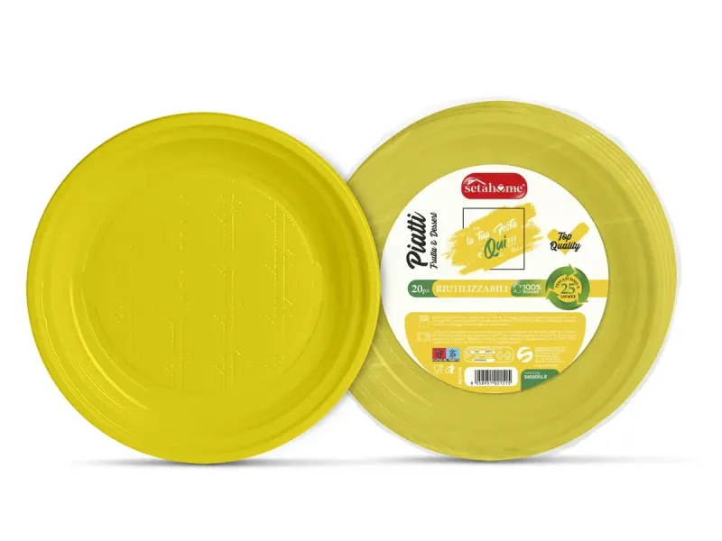 PIATTI FRUTTA 25PZ GIALLO