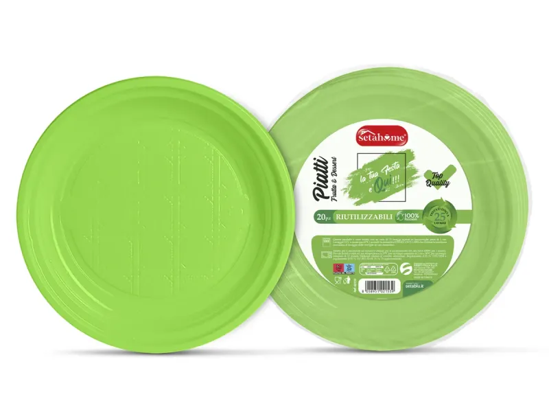 PIATTI FRUTTA 25PZ VERDE