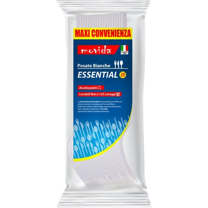 FORCHETTE RIUTILIZZABILI 20PZ BIANCO
