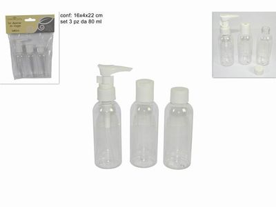 SET 3 BOTTIGLIE VIAGGIO VUOTE 80ML