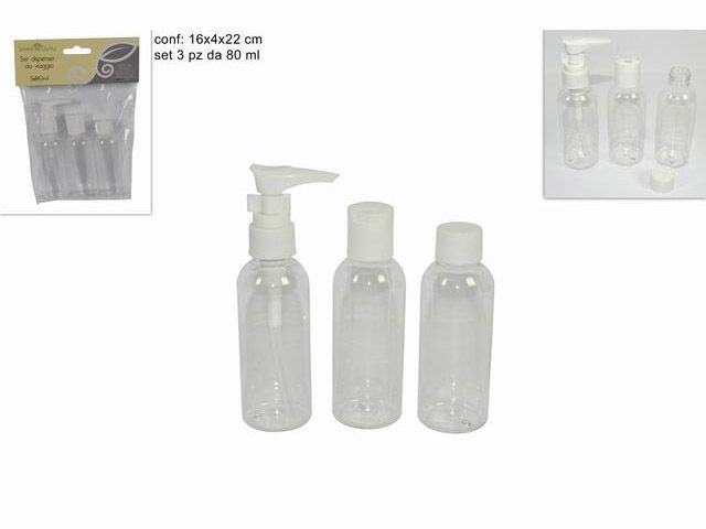 SET 3 BOTTIGLIE VIAGGIO VUOTE 80ML