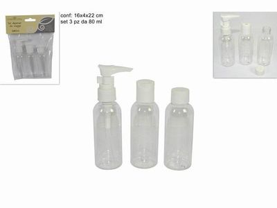 SET 3 BOTTIGLIE VIAGGIO VUOTE 80ML