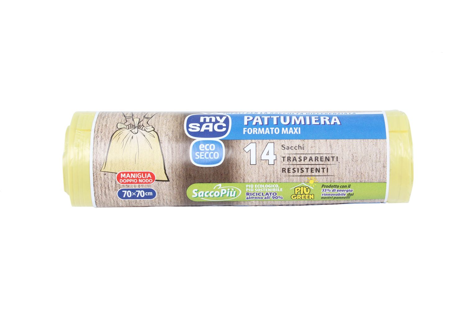 SACCHI NETTEZZA 70X70 GIALLO 14PZ