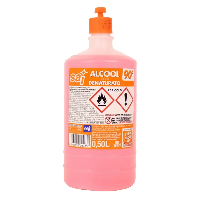 ALCOOL DENATURATO 500 CC.SAI 90 GRADI