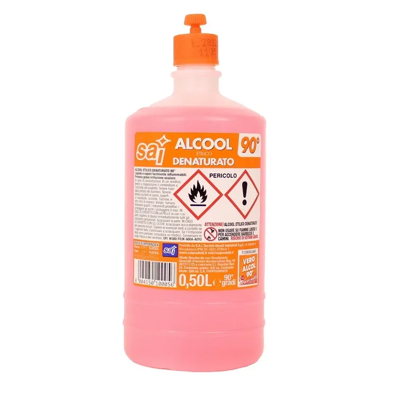 ALCOOL DENATURATO 500 CC.SAI 90 GRADI