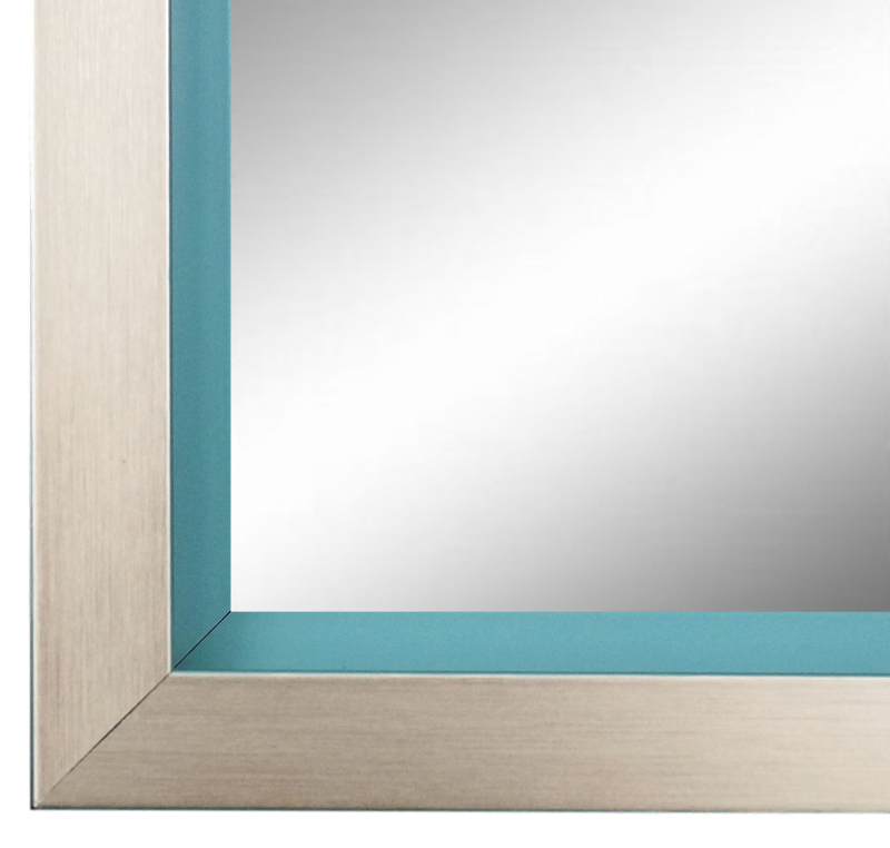 Wandspiegel Herzogenaurach Silber Türkis 100x100 cm Wandspiegel Herzogenaurach Silber Türkis 100x100 cm