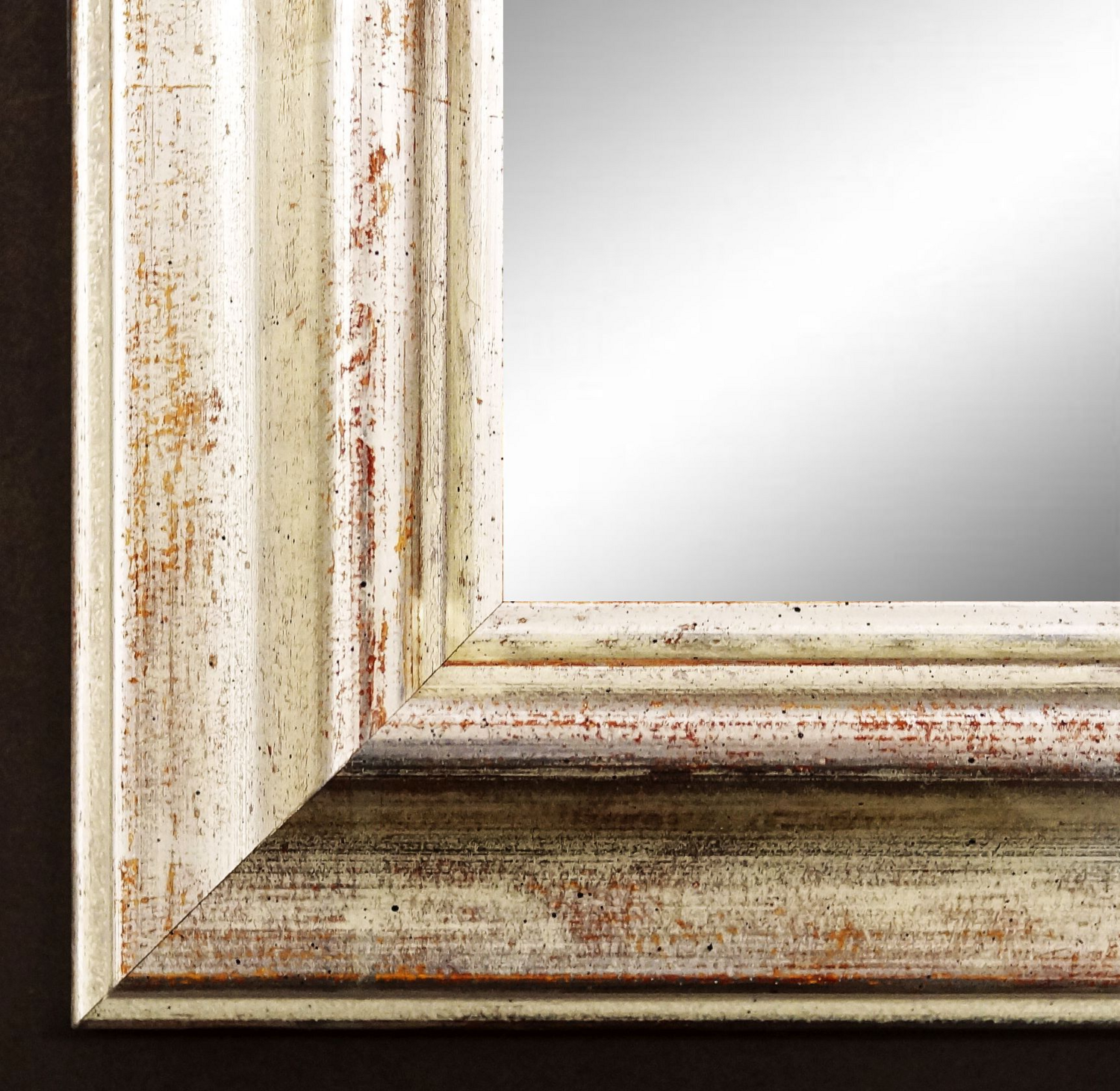 Wandspiegel Miesbach Echt-Weissgold 50x100 cm