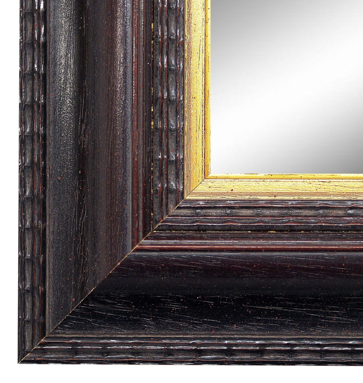 Wandspiegel Neustadt Schwarz Gold verziert 60x90 cm
