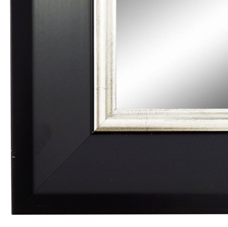 Wandspiegel Nördlingen Schwarz Silber 70x100 cm Wandspiegel Nördlingen Schwarz Silber 70x100 cm